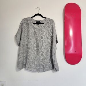 Gray Button-Up Blouse